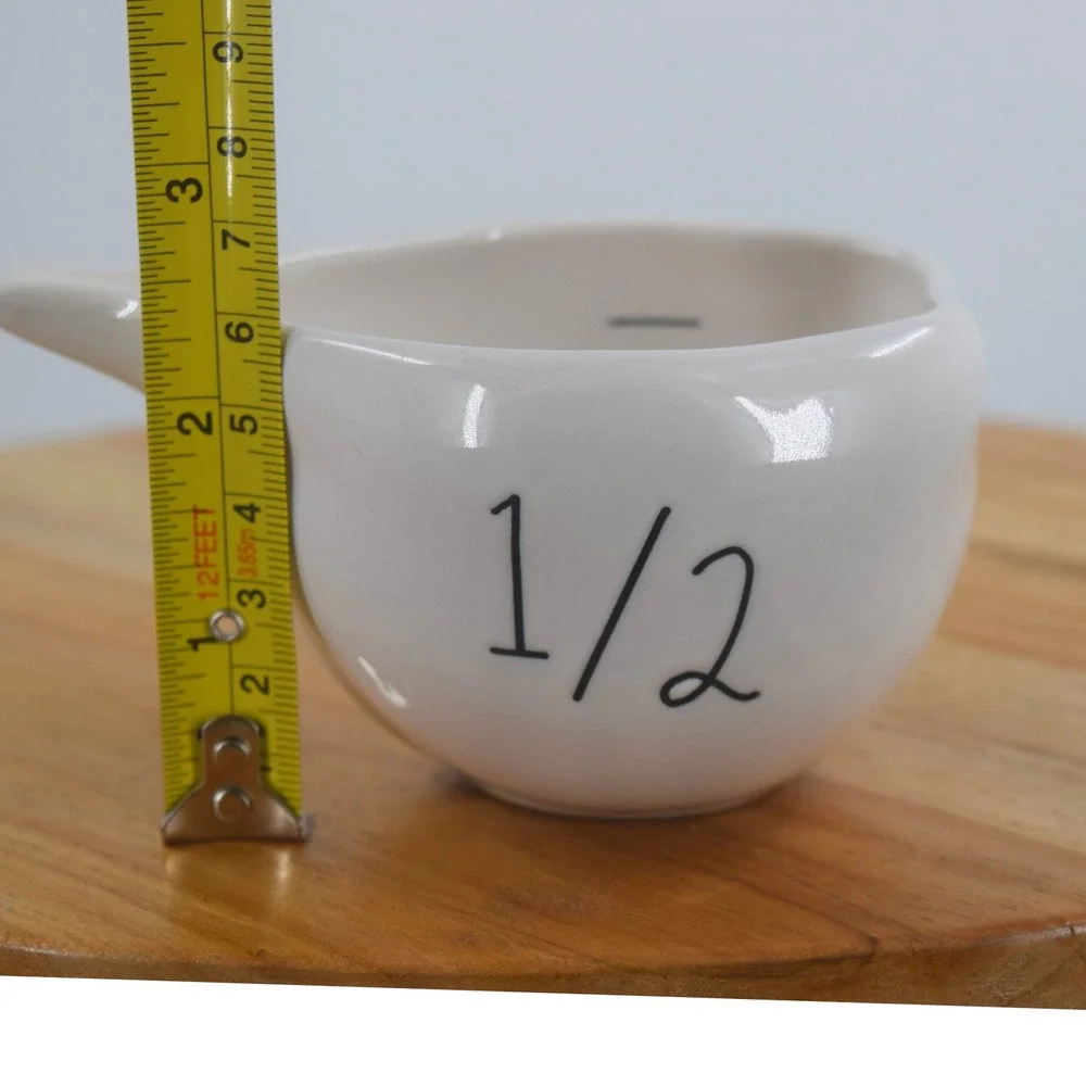 Rae Dunn‎ Magenta 1/2 Half Cup Ceramic Measuring Cup Spout White Black